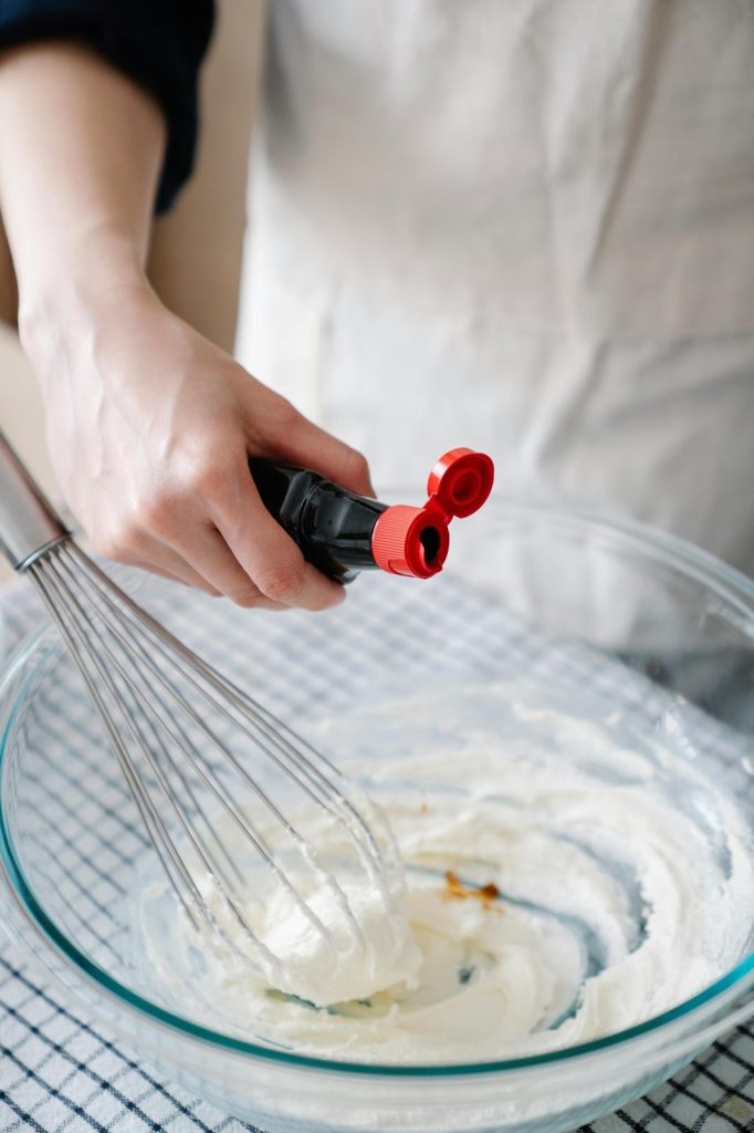  adding coffee extract in dessert preparation