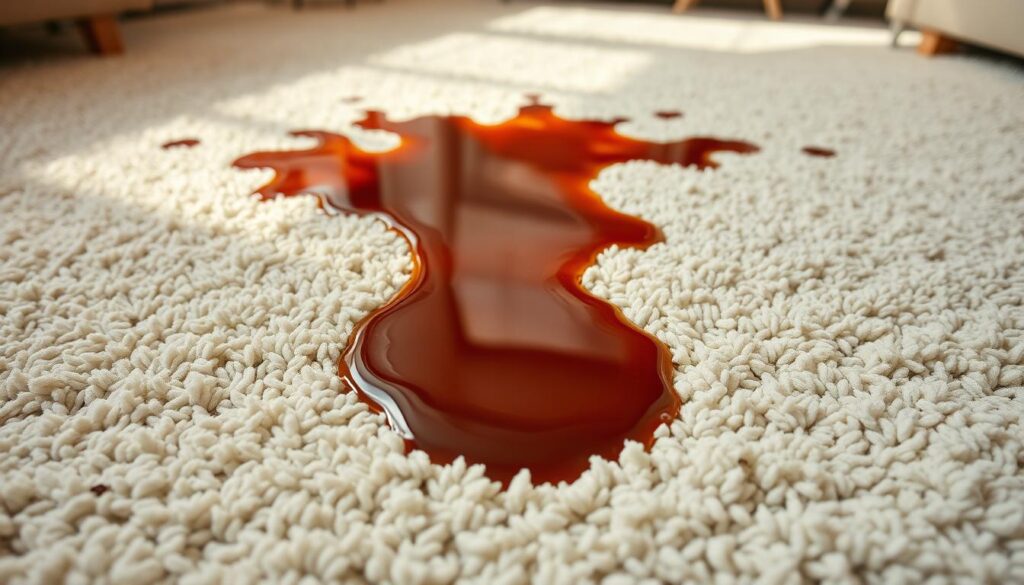 Coffee spill on carpet